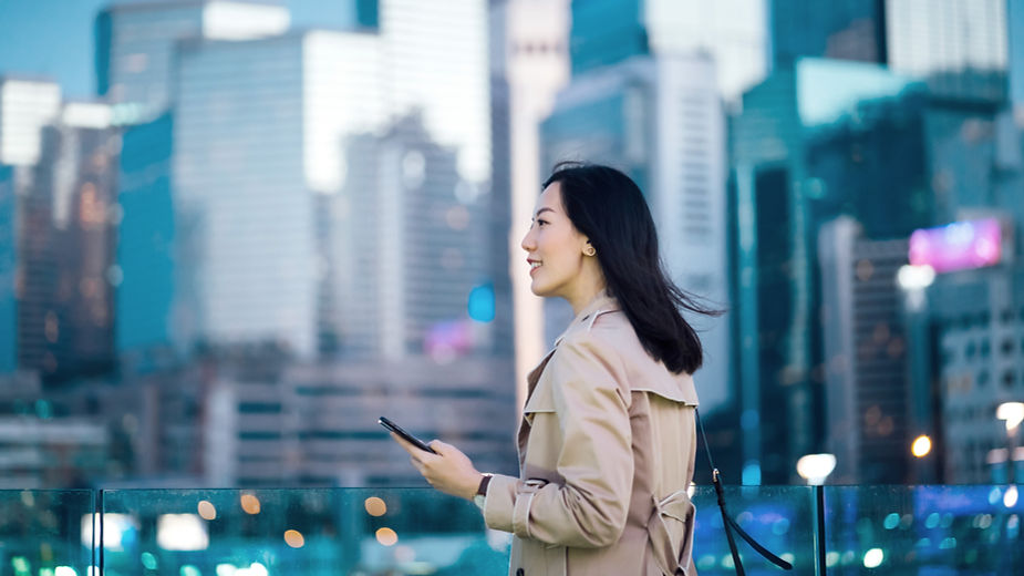 Woman holding a phone