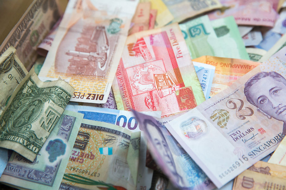 Cash in a variety of currencies