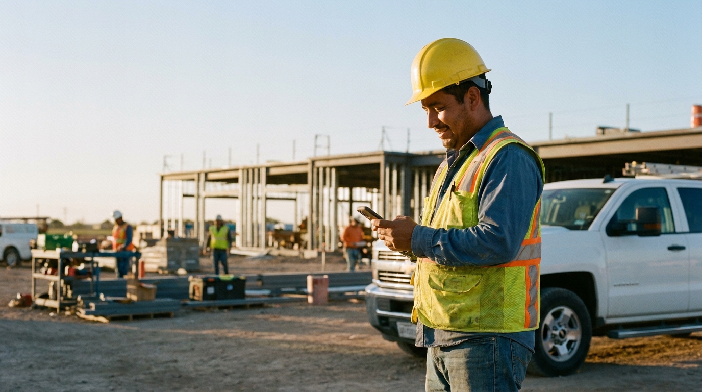 Mexican construction worker in the USA using ShareMoney to send money to OXXO from USA for his family.