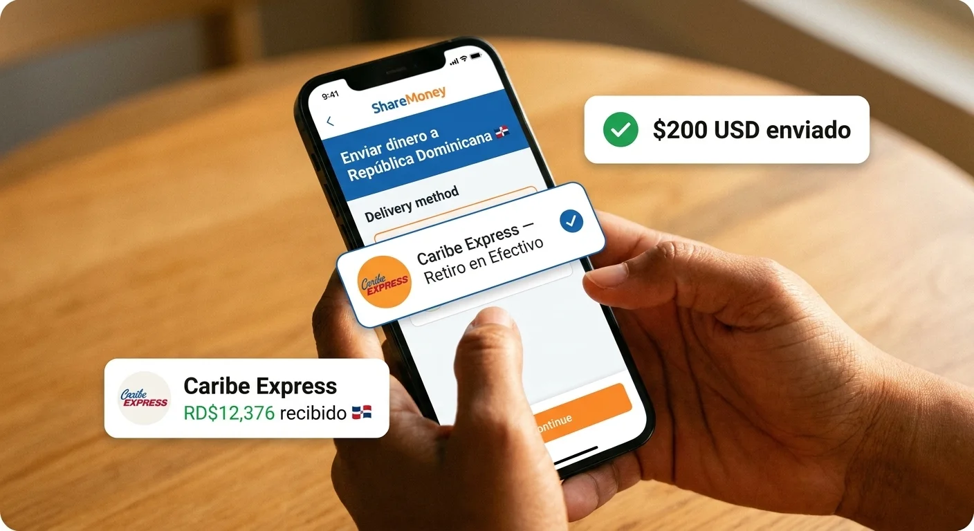 sharemoney app cash pickup caribe express dominican republic