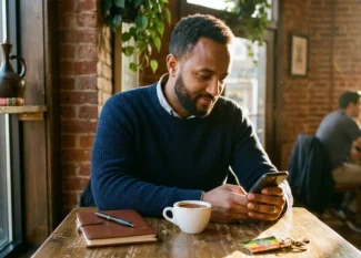 Ethiopian-American sender using ShareMoney app to send money to Ethiopia from the USA