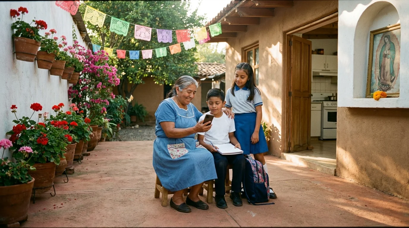 mexican grandmother in michoacán receives money from her daughter in the usa